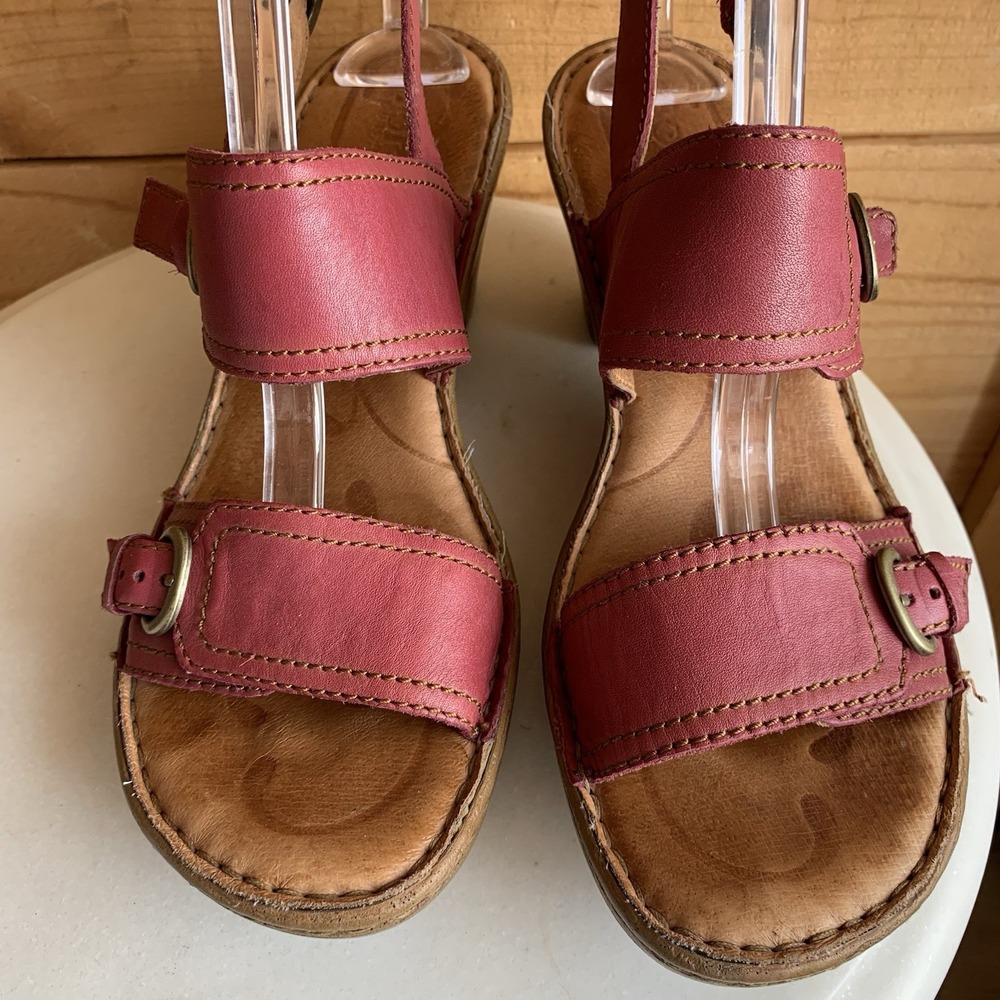 Born Timia Sandals Woman's EU 40.5 US 9 Leather Pink Raspberry Slingback Summer - Picture 4 of 6